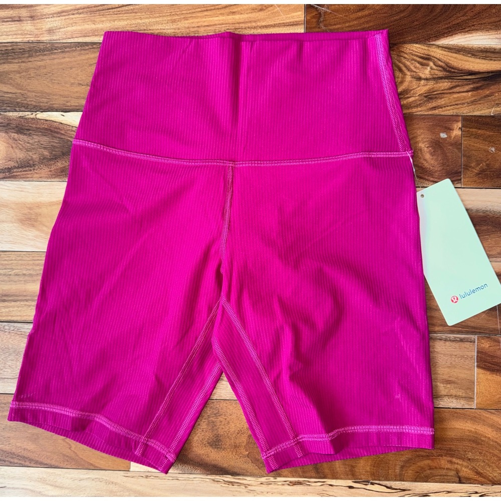 Lululemon NWT Align Ribbed HR Short 8" Wild Berry Nulu Yoga Biker Short Sz6